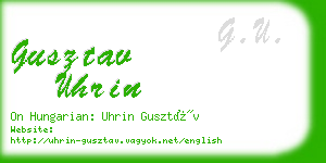 gusztav uhrin business card
